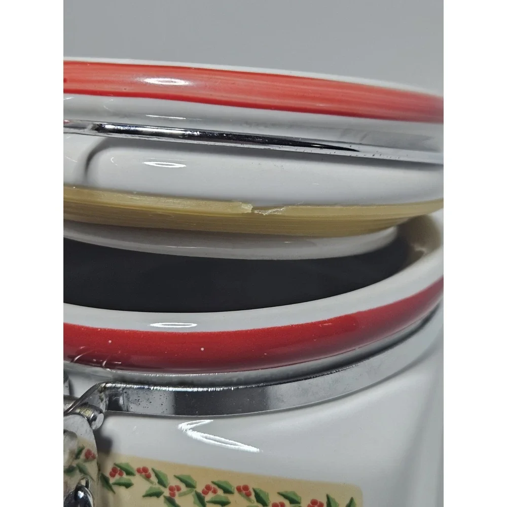 Gingerbread Recipe Ceramic Canister Jar Airtight Locking Lid Vintage 5